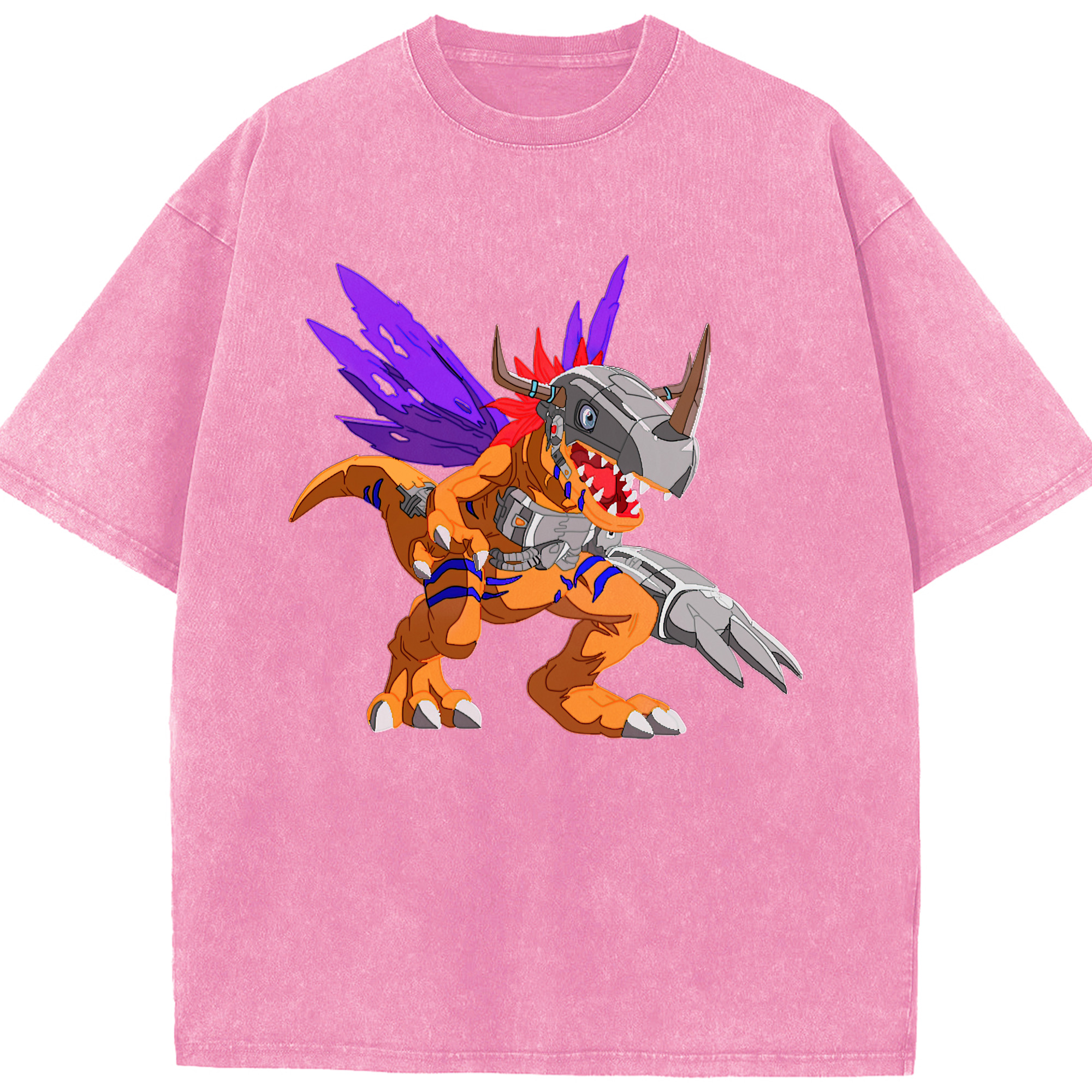 （画像用） Digimon デジタルモンスター/デジモン 綿100% ヴィンテージ風 半袖Tシャツ（フロントプリント）